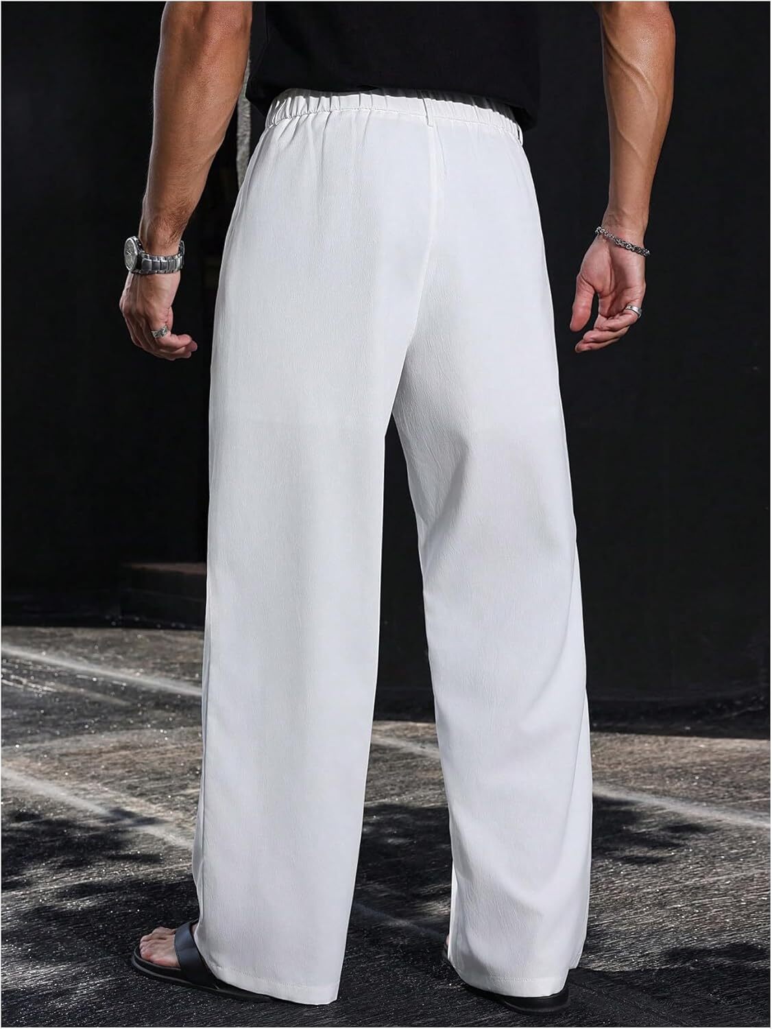 Men's Baggy Dress Pants Old Money Wide Leg Slacks Relaxed Fit Work Trousers