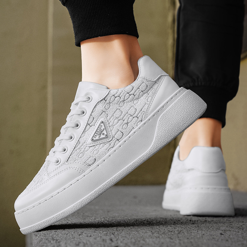 New arrivals men's casual board shoes retro thick soled white shoes student fashion versatile sports shoes free shipping hot sale