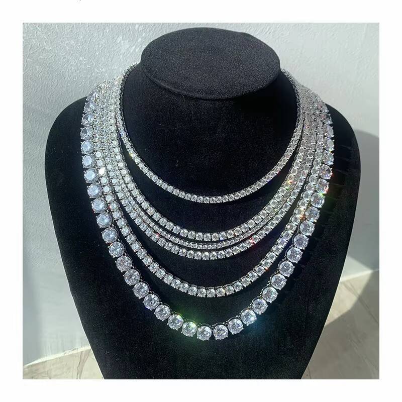 Wholesale Factory Price Iced Out 2mm 3mm 4mm 5mm 6.5mm 925 Sterling Silver Moissanite Tennis Chain Bracelet