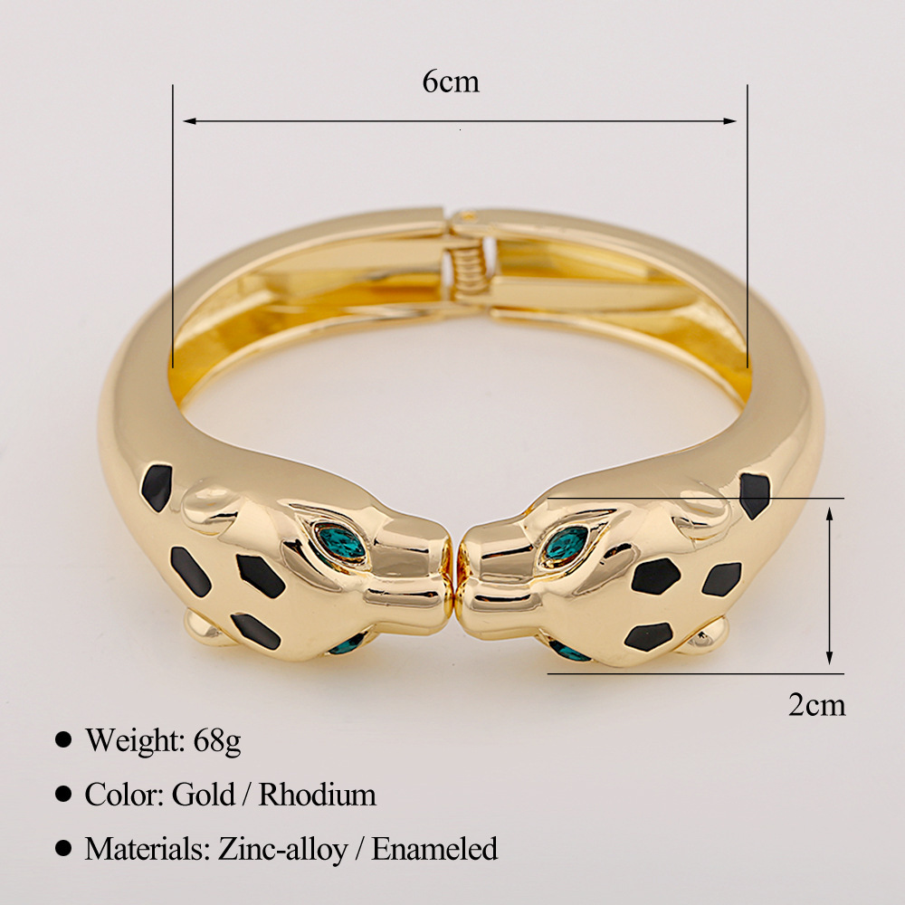 2025 New Retro, Fashionable And Individual Leopard Head Oil Drop Alloy Open Bracelet Designer Jewelry Wedding Ring Bracelet