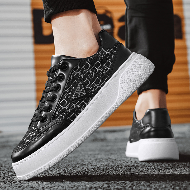New arrivals men's casual board shoes retro thick soled white shoes student fashion versatile sports shoes free shipping hot sale