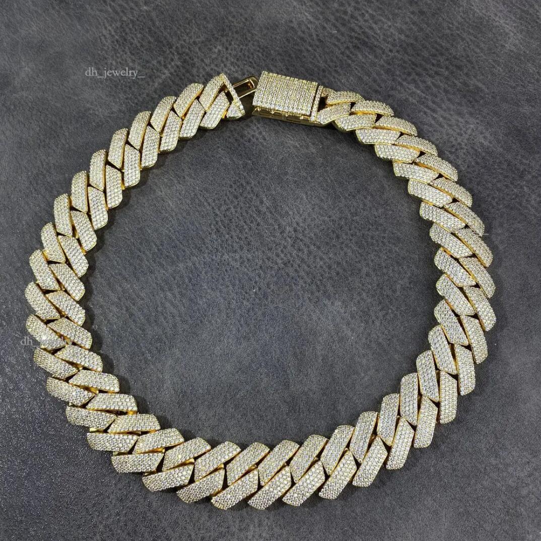 20MM width necklace iced out pass dia tester Sterg Vvs moissanite pendant Cuban k chain