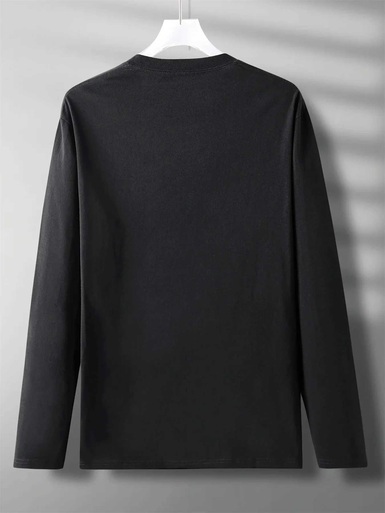 100% Pure Cotton Loose and Comfortable Sports Casual London English Letter Printed Round Neck Long Sleeve T-shirt Top X250802