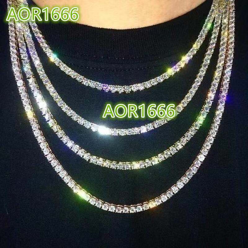 Hot Selling Single Row Rhinestone Necklaces Fashion Diamond Mens Accessories Punk Necklace
