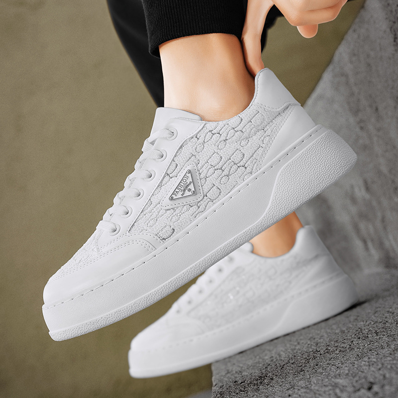 New arrivals men's casual board shoes retro thick soled white shoes student fashion versatile sports shoes