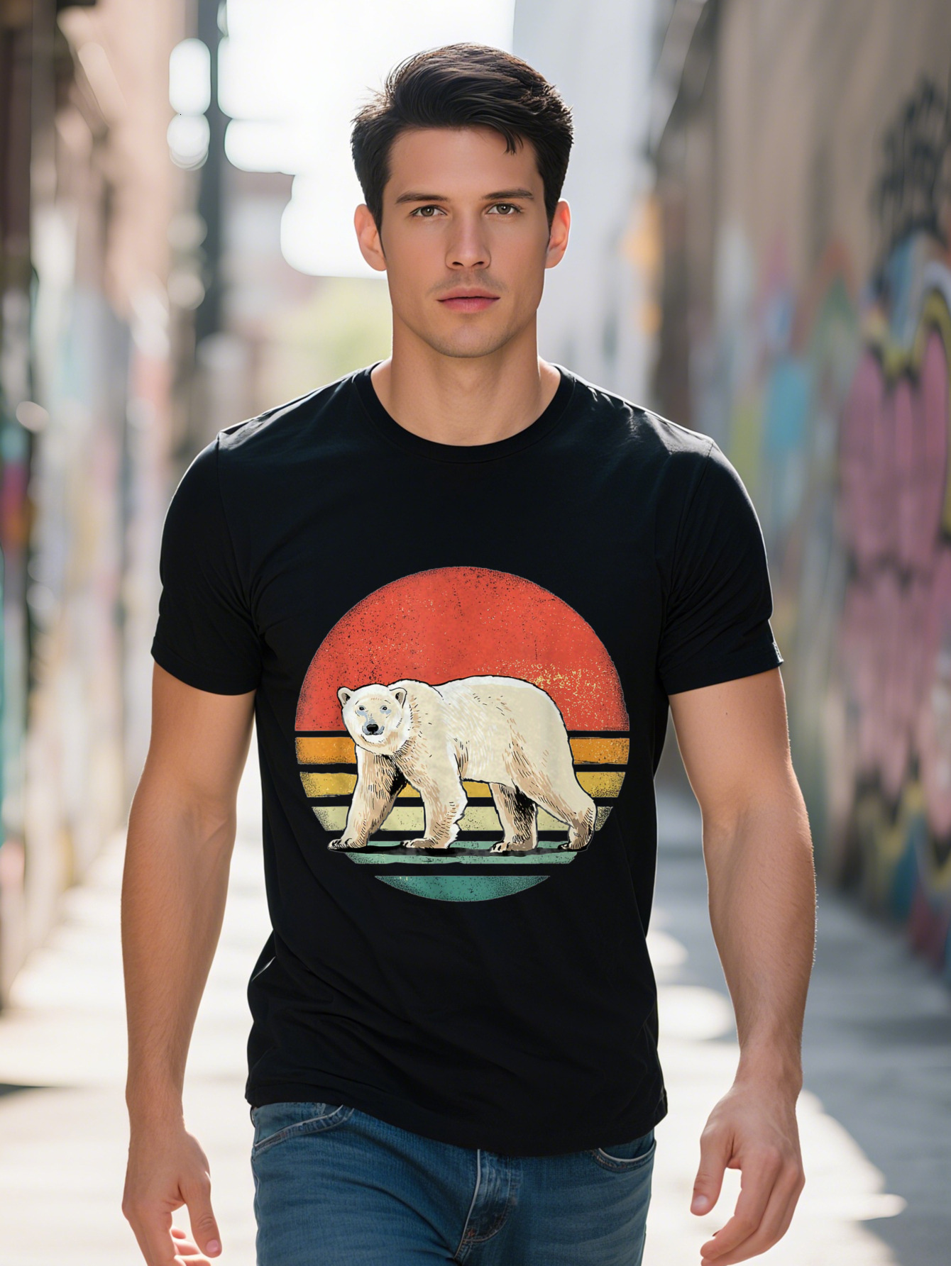 Vintage Retro Diver Distressed Diving T Shirt Cotton