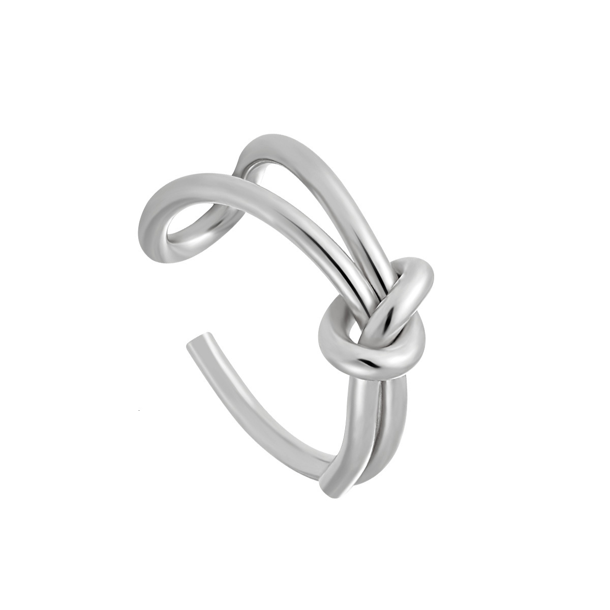 Korean Fashion Designer Wedding Rings Titanium Steel Bowknot Adjustable Open For Women Simple Personality Index Finger Ring Jewelry