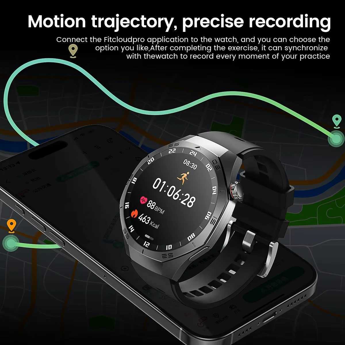 2025 New GT5 Pro Smart Watch Men GT Watch 5 AMOLED HD Sn Call GPS Trajectory NFC Rate Cpass SmartWatches Y250802