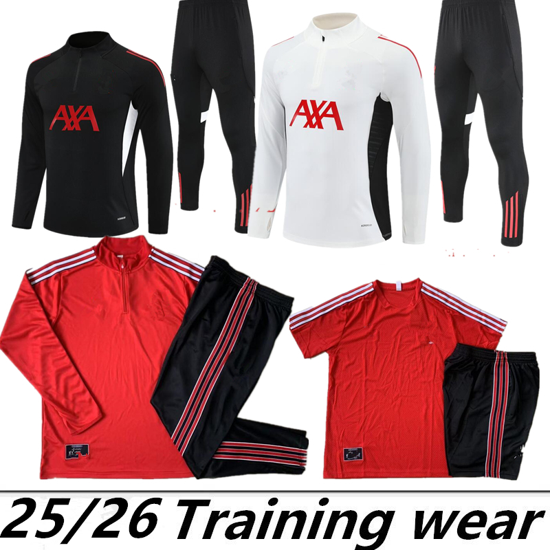 WIRTZ soccer Training GAKPO DARWIN 2025 Luis DIaz GRAVENBERCH football kit MAC ALLISTER ENDO Szoboszlai kids uniform Adult and kids zipper pre-race training 25 26