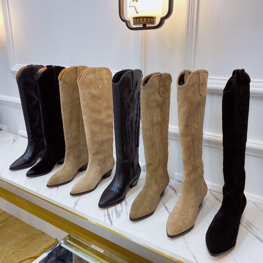 Designer shoes quality Western Cowboy Boots Mutil Color Vintage pointed toe Leather Over knee-high boots women Luxury Designers factory footwear with box