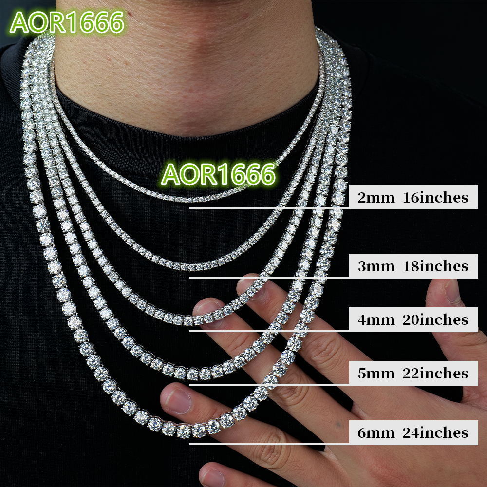 High quality custom gold fashion 925 silver jewelry; moissanite tennis necklace and bracelet.