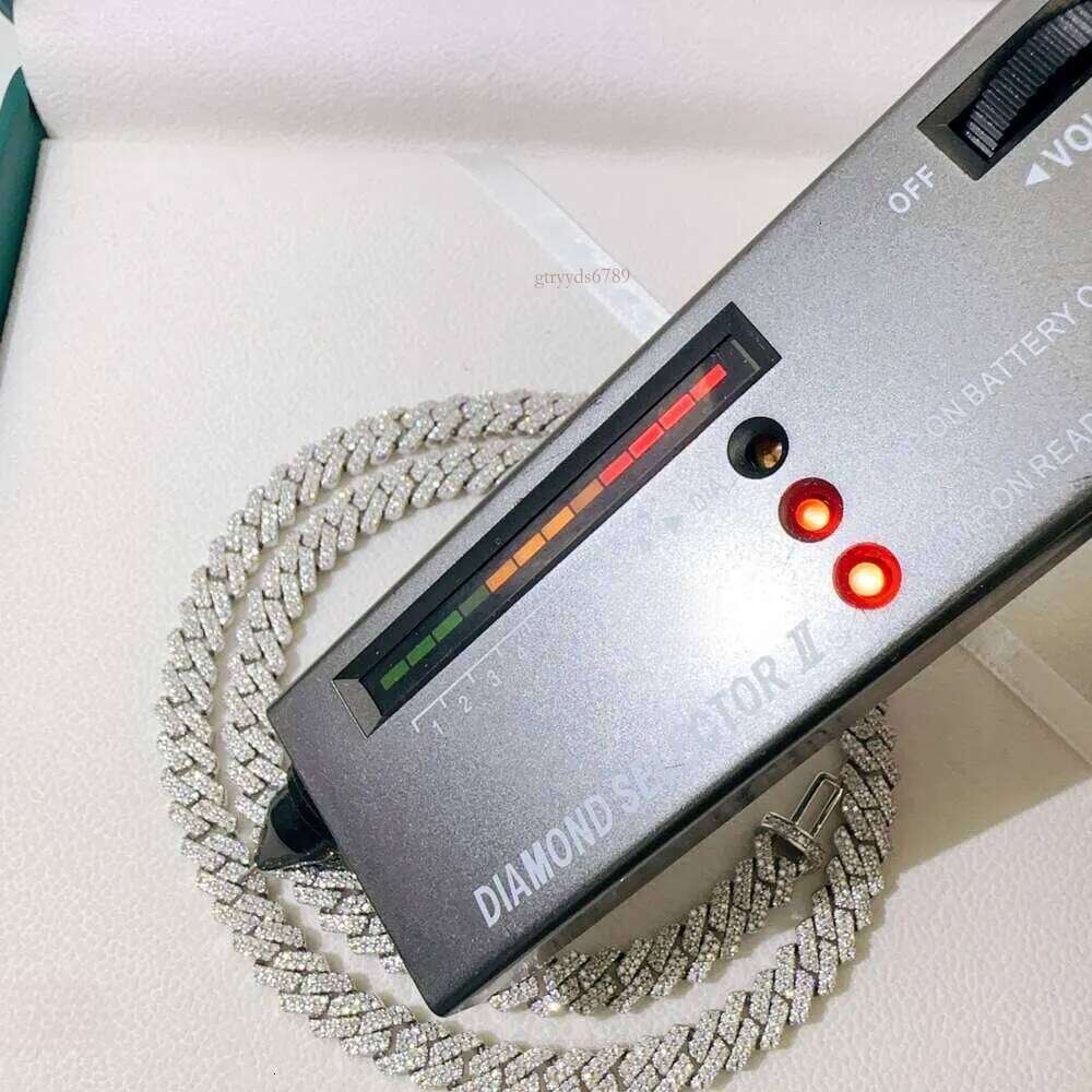High Quality Fine GRA Certificate Designer 8mm Bracelet Necklace CZ VVS Jewelry Full Moissanite Cuban k Chain for Men Gift Pass Dia Tester