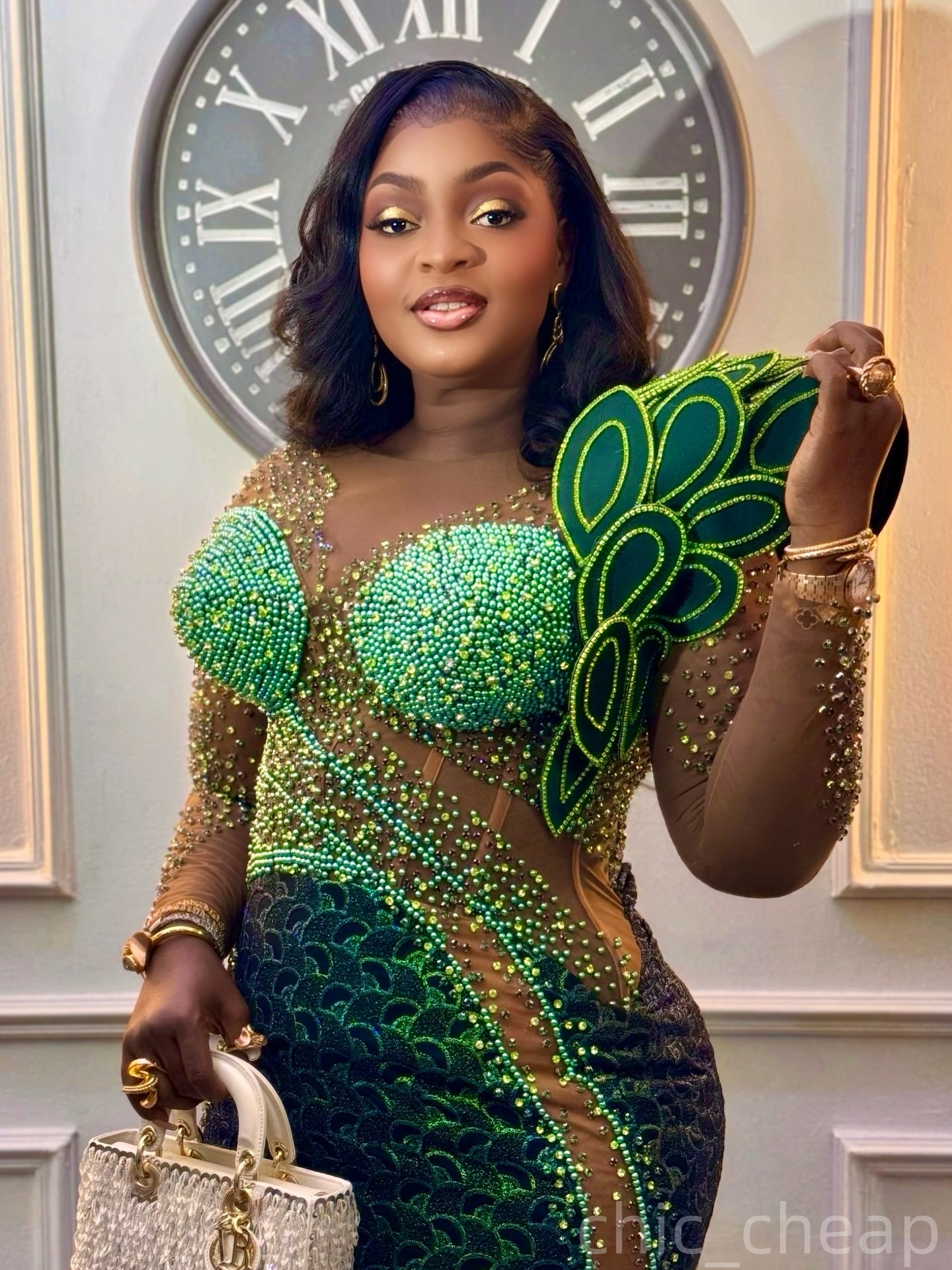 Dark Green Mermaid Prom Dresses 2025 Beaded Crystals Lace Florals Evening Formal Party Second Birthday Engagement Gowns Plus Size Dress For Special Oc