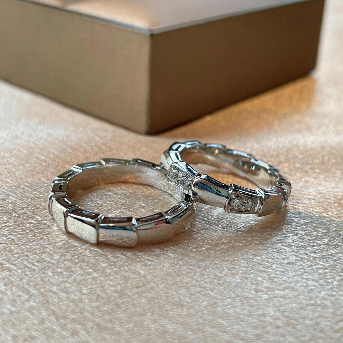 925 Silver Snake Bone Designer Jewelry Wedding Rings Snake Shape Ring Mother-of-pearl Diamond Full Diamond Light Luxury Rose Gold Couple Rings