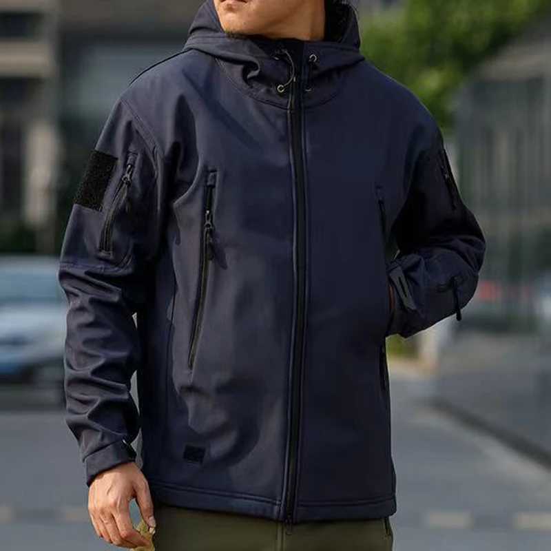 Mens Winter Fleece Sharkskin Tactical Outdoor Jackets Camping Hiking Trekking Hunting Fishing Climbing Cargo Hoodie Coat Z250802