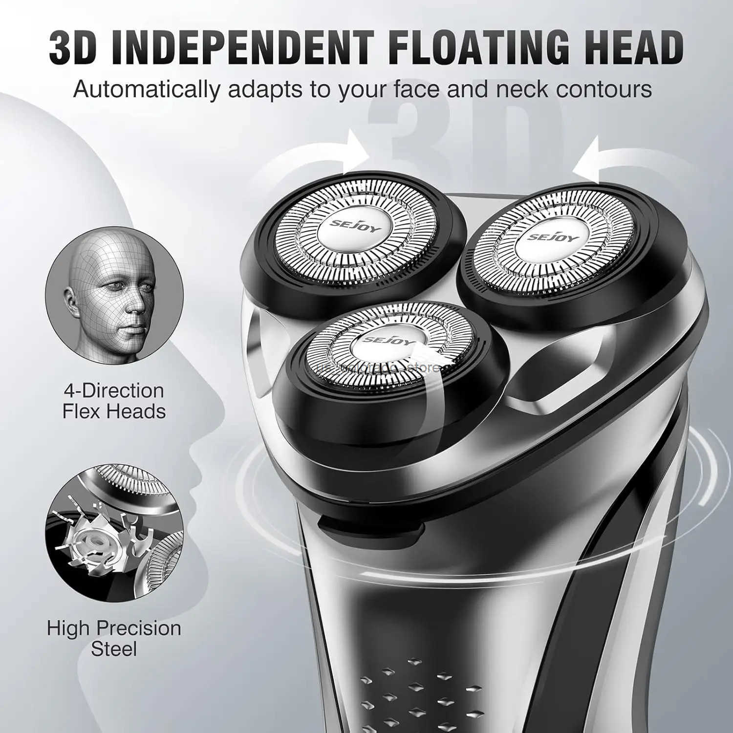 SEJOY Electric Shavers for Men Cordless Razor Hair Trimmer Waterproof IPX7 Travel Hairber Shaving Machine Home Appliances Z250802