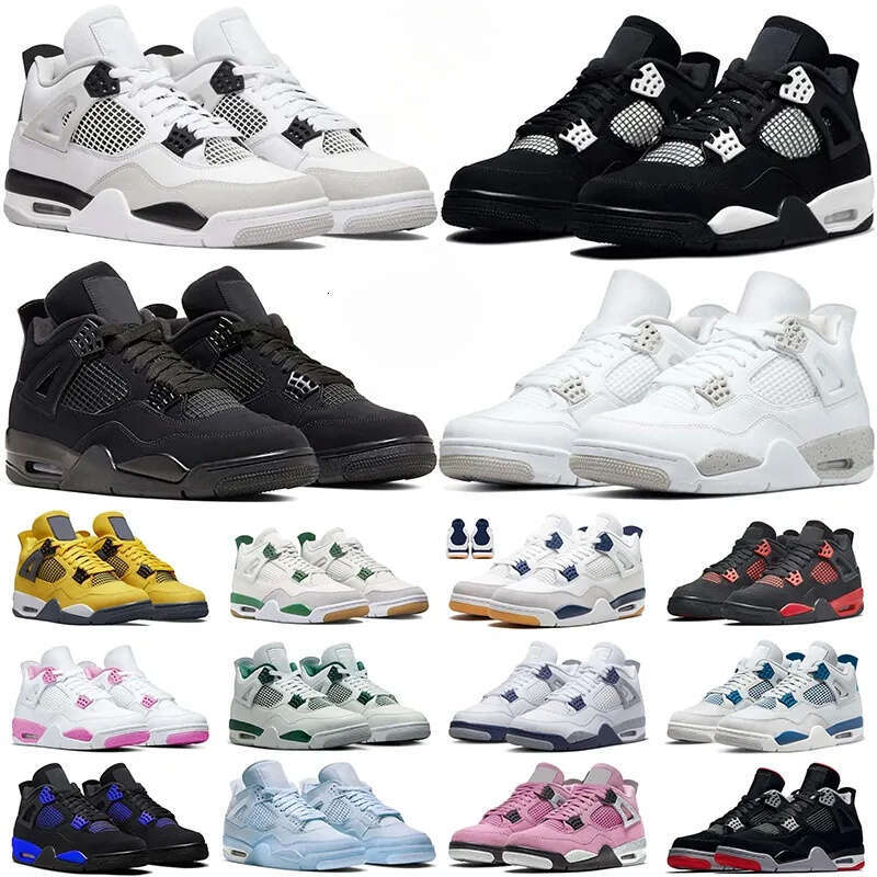 Designer Men Women 4 4S Basketball shoes Sneakers s Panda Military Black Cat White Thunder Oreo Lighing Outdoor Sports Trainers Sneaker
