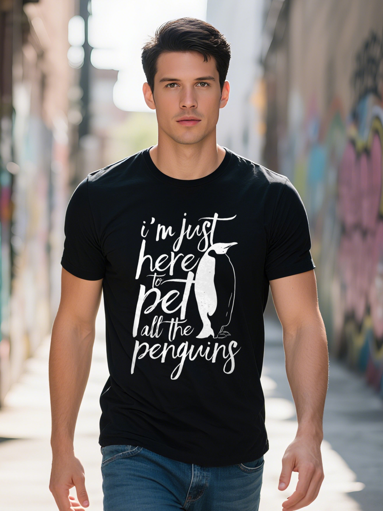 Here To Pet All The Penguins Penguin Antarctica Lover T-Shirt