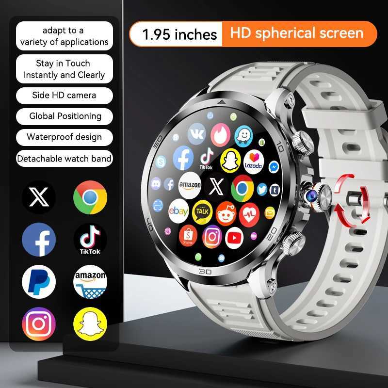 4G 5G Fl Netc Smart Watch Android Smartwatch With 8GB RAM 128GB Storage Rotating Camera Video Calling SIM Card Slot Y250802