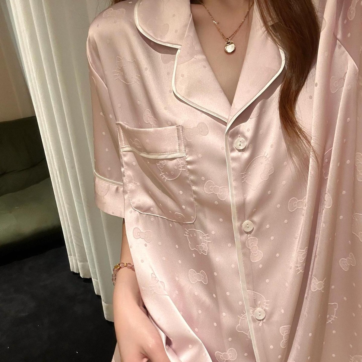 B314-Light luxury high-end ice silk pajamas women 2025 summer short-sleeved shorts dormitory home clothes suit