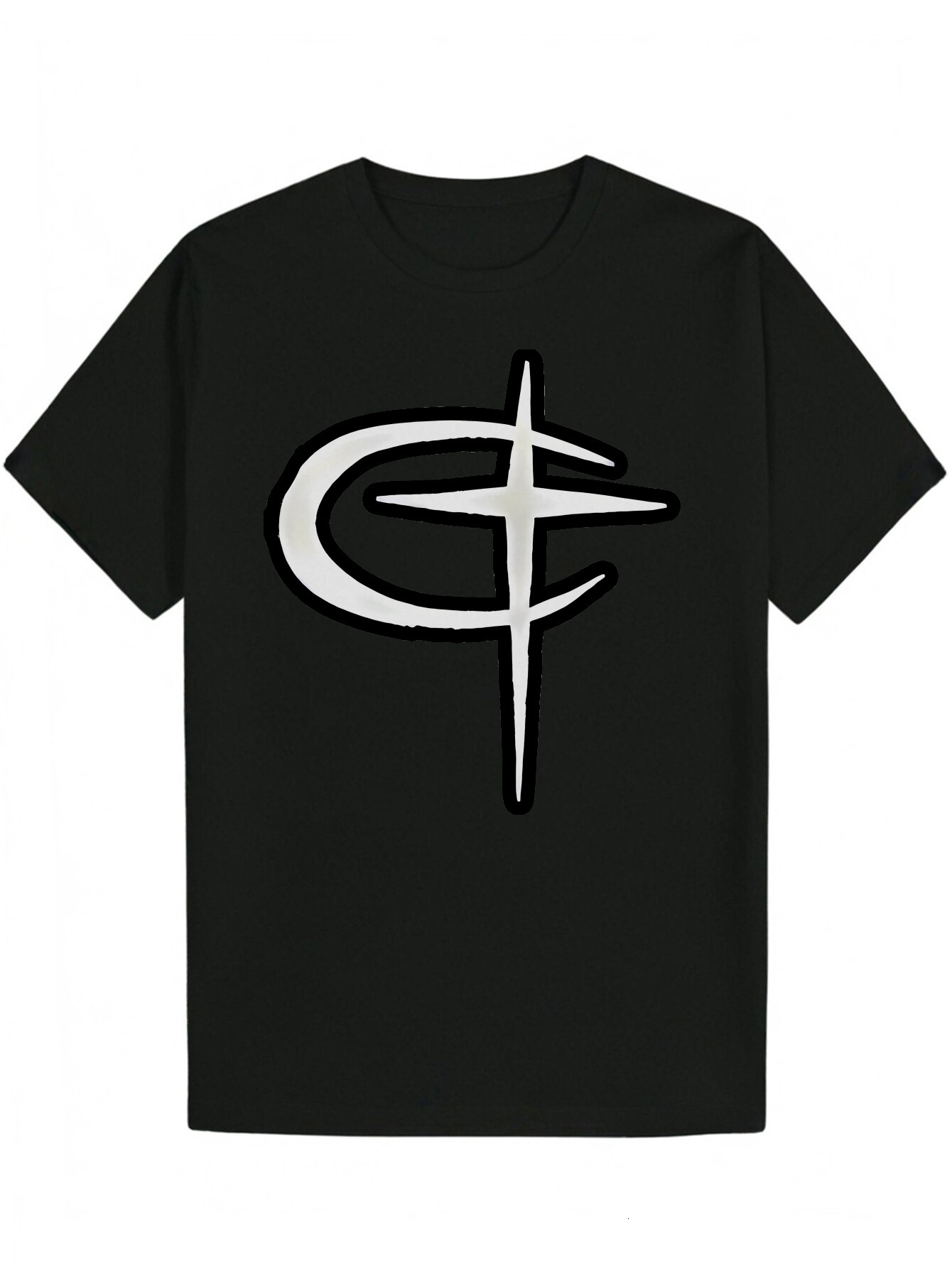 Men s Summer Pattern T Shirt Black Polyester Round Neck White Axe Design Lightweight and Breathable Suitable for Casual Wear Clothing Loose Fit