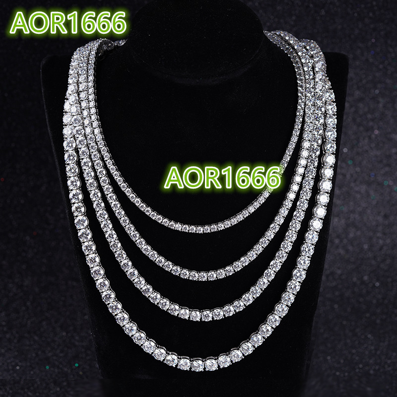 3mm 4mm 5mm 6mm Silver 925 DEF GH Vvs Moissanite Diamond Necklace Tennis Chain