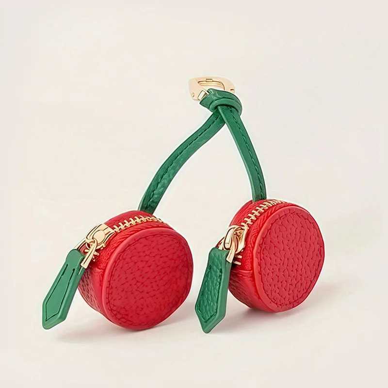 Cute Cherry Leather Bag Pendant Fruit Keychain Mini Purse Exquisite Small Versatile High Quality Kawaii Japan Brand Coin Bag