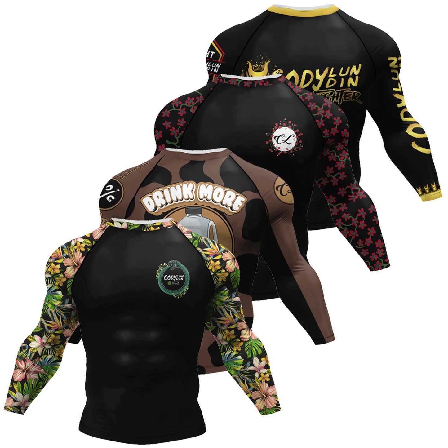 Cody Lundin Custom Bjj Mma Compression Rashguard Camo Jiu Jitsu No Gi Long Slve Bjj Rash Guard Wear X250802