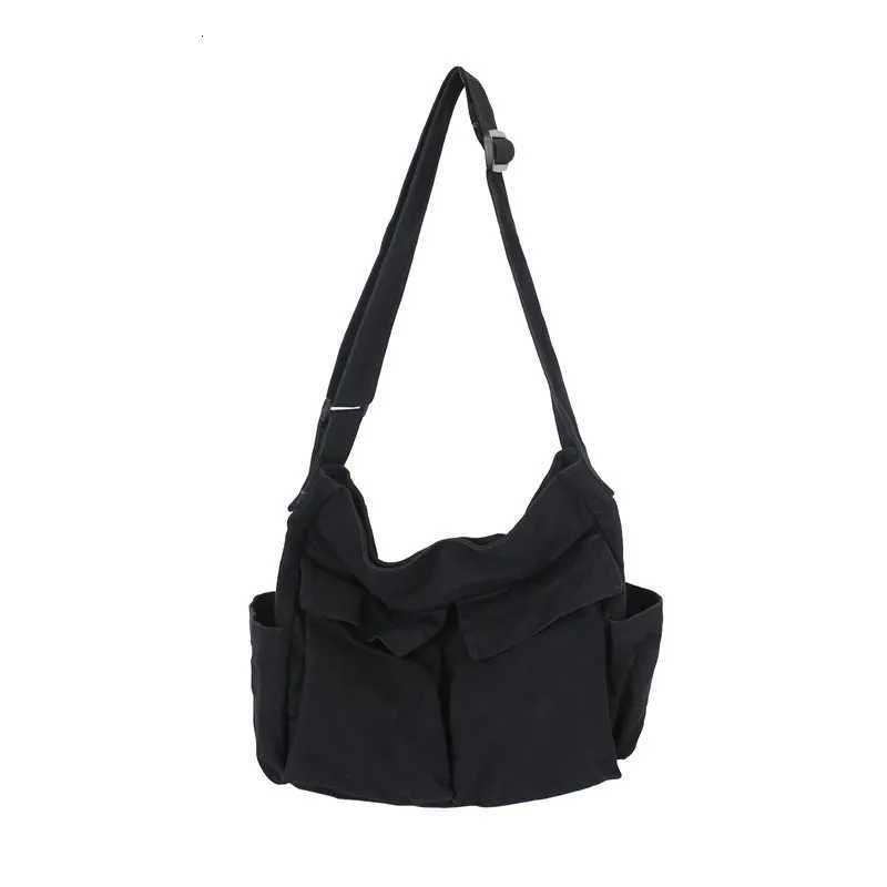 Womens School Messenger Bags For Women Shoulder Ladies Designer Handbag Solid Large Capacity Casual Canvas Shoulder Female Bags Y250801