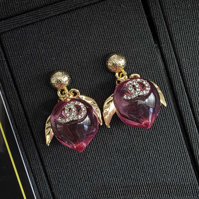 2025 spring summer new pink peach designer earrings stud for women girls sweet fresh peaches fruit earring earings ear rings jewelry