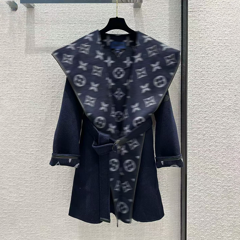 Luxury premium women's long wool jacket, double-sided designer jacket, winter fashion, luxury brand jacket, long sleeved hooded jacket