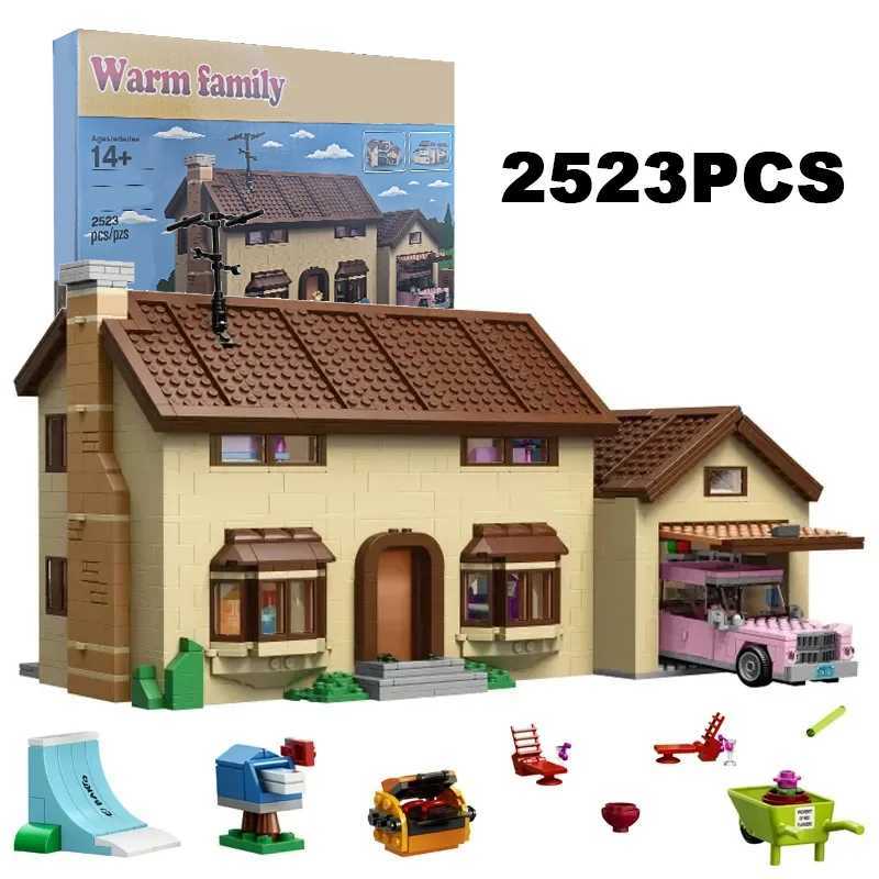 Creative TV Drama Movie The Simpson House Building Blocks Model Street View Architecture Assemble Bricks Toys Gifts For Kids Boys XJ250802