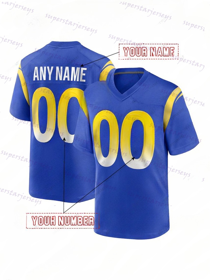Personalized Custom Football Jerseys Jarquez Hunter 35 Stetson Bennett 13 Garoppolo 11 Stafford 9 Custom Any Number Name For Men Women Youth11