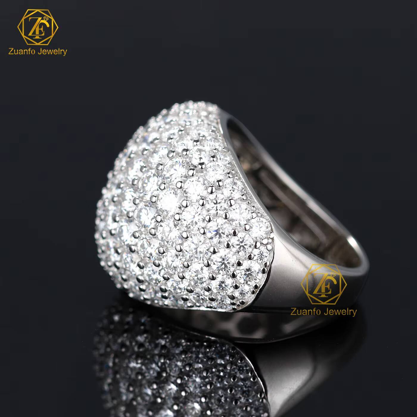 925 Sterling Silver Moissanite Ring for Men Women Luxury Ice out Cluster Diamond Hiphop Ring Fast Shipping GRA Certification