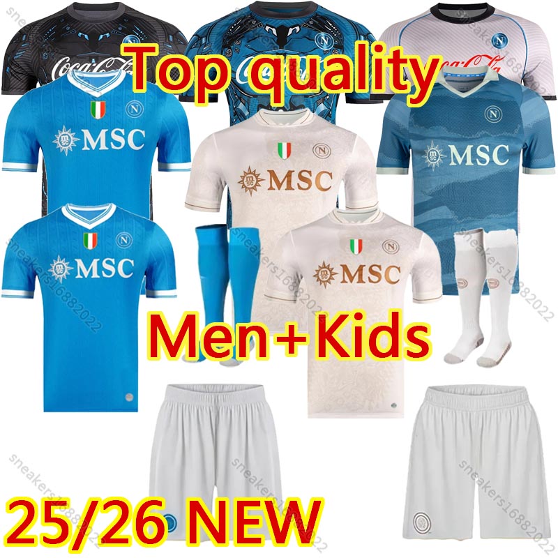 25 26 Maglia SSC Napoli Soccer Jerseys Naples Jersey 2025 26 Cyborg Training DE BRUYNE men kid kit home away football shirt LUKAKU Buongiorno Neres McTominay futbol