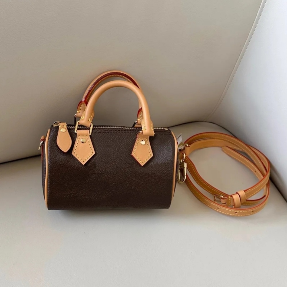 Brown Women Handbag Luxury Designer Bag Nono Genuine Leather Handbag Top Grade Crossbody Bag Mini Soft Cowhide Women's Limited Edition Handbag Dumpling Bag Gold