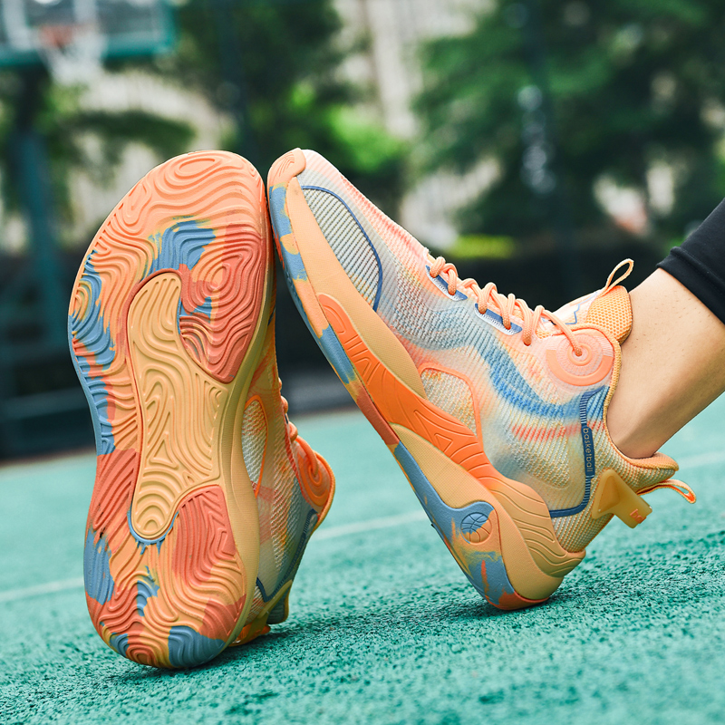 8877-2025 new sports shoes for men, mesh breathable shock-absorbing running shoes for teenagers, casual height increasing basketball shoes