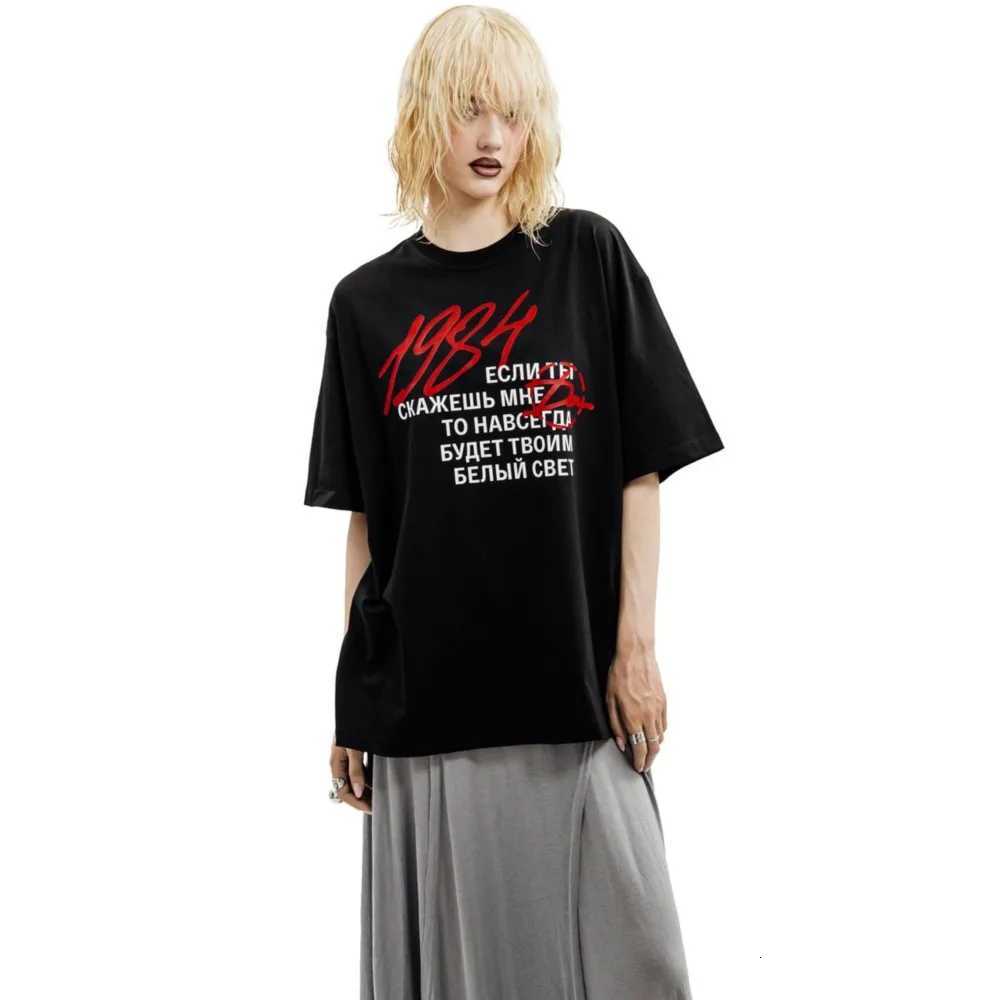 Harajuku Streetwear Men T-Shirt 1984 Graphic Print Oversized Cotton Hip Hop Y2K Korean Fashion Vintage Short Sleeve T Clothing X250802