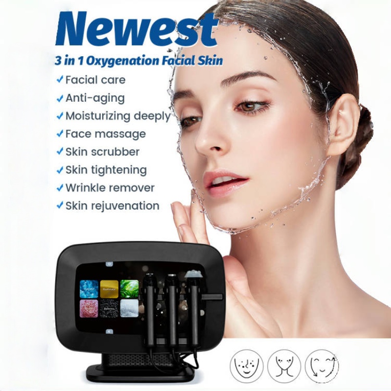 3-in-1 Professional Oxygen Facial Machine for CO2 Foam/RF Lifting/Oxygen Therapy | Portable Skin Whitening & Regeneration Device