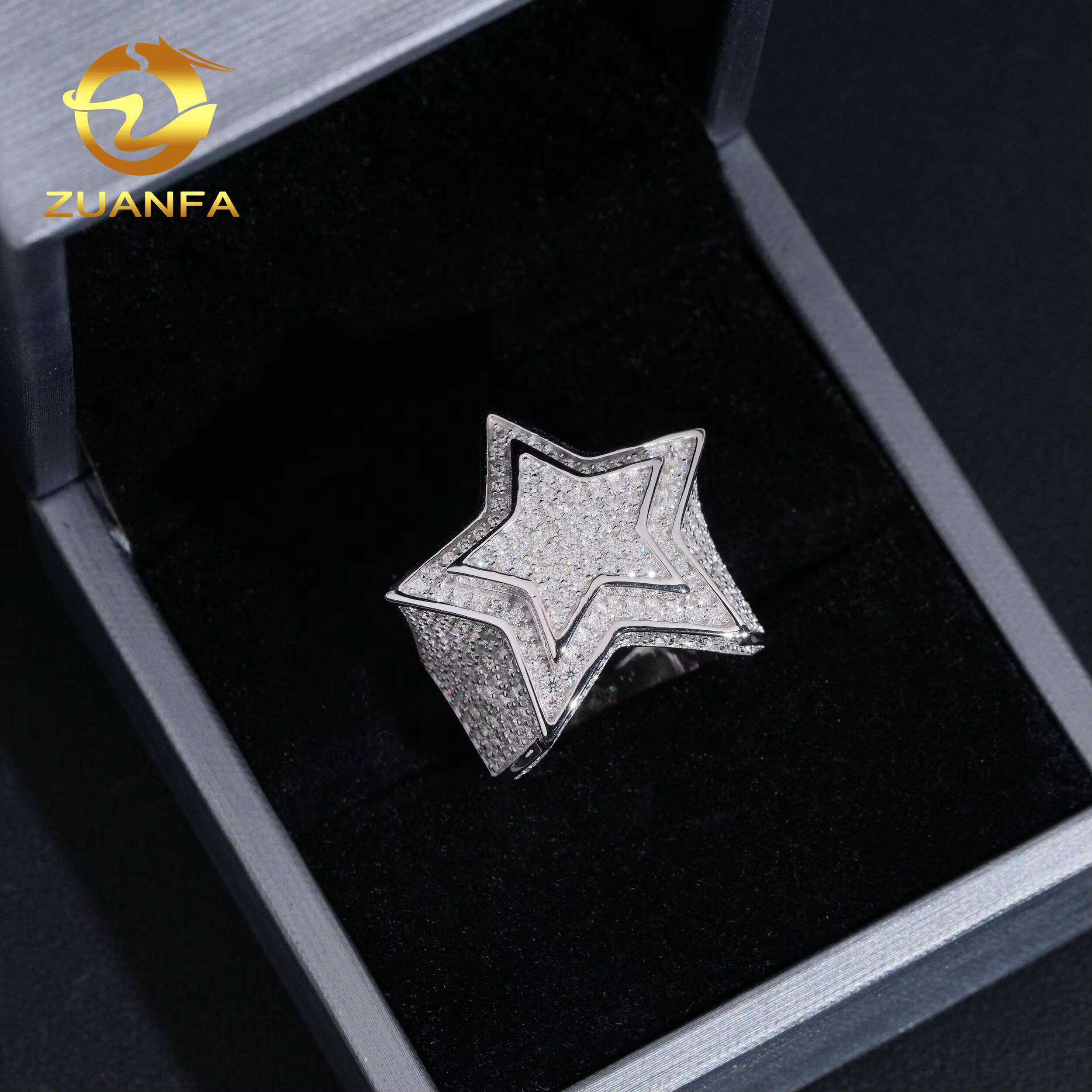 Fast Shipping Hip Hop Jewelry Cross Moissanite Pendant 925 Silver Moissanite Iced Out Pendant With Chain Star Pendant