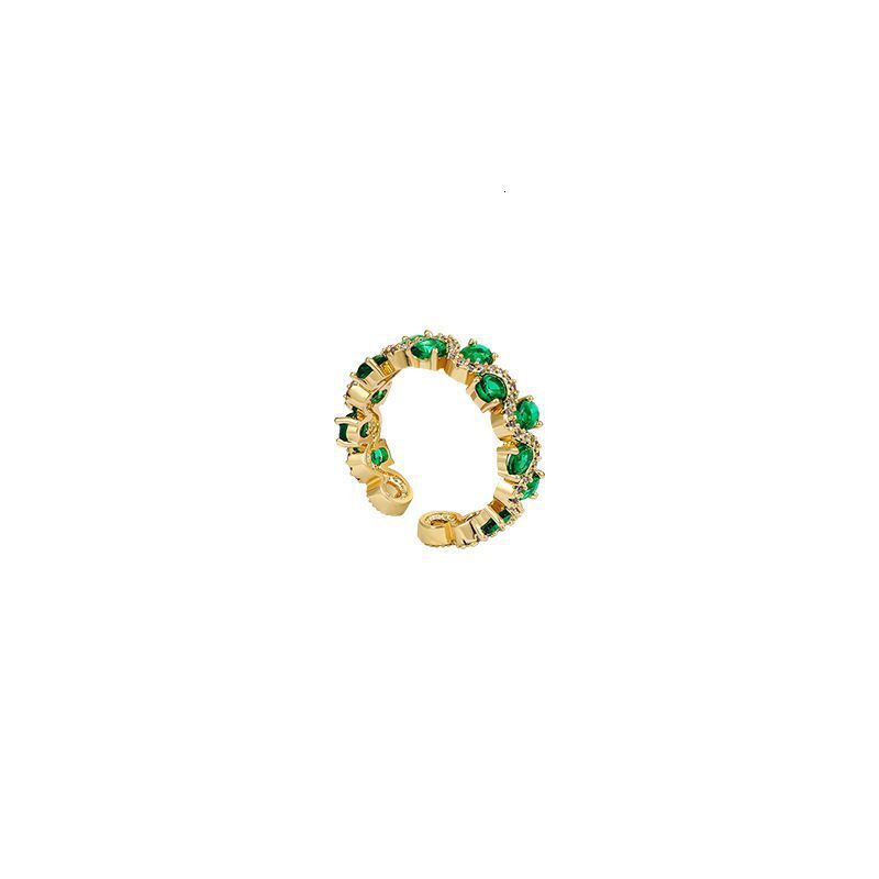 Light Designer Jewelry Wedding Rings Luxury High-end Sense Temperament Color Diamond Zircon Oval Real Gold Plated Open Design Minimalist Fashion Versa