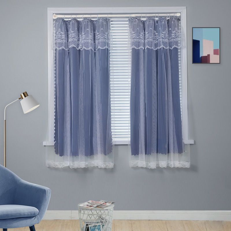YL-36867 Punch-free installation simple curtain blackout cloth sunshade with rod small short window door curtain rental house partition curtain