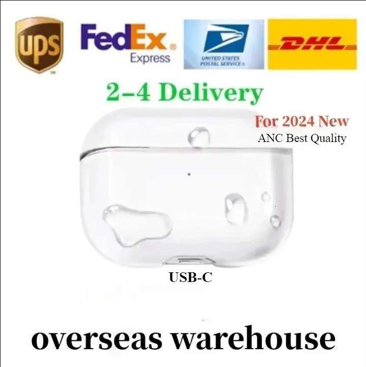 USA Stock for airpods Pro2 ANC Metal case airpodspro max 2 pro 2 3 4 Headband Headphone Accessories Transparent Waterproof Protective case Headphones Smart Cover