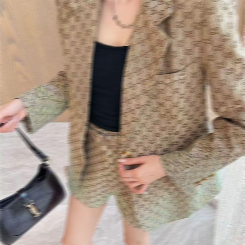 25SS luxury brand fashion women's designer high-end clothing rhinestone suit jacket full letter women's high-quality jacket Asian sizes s-L