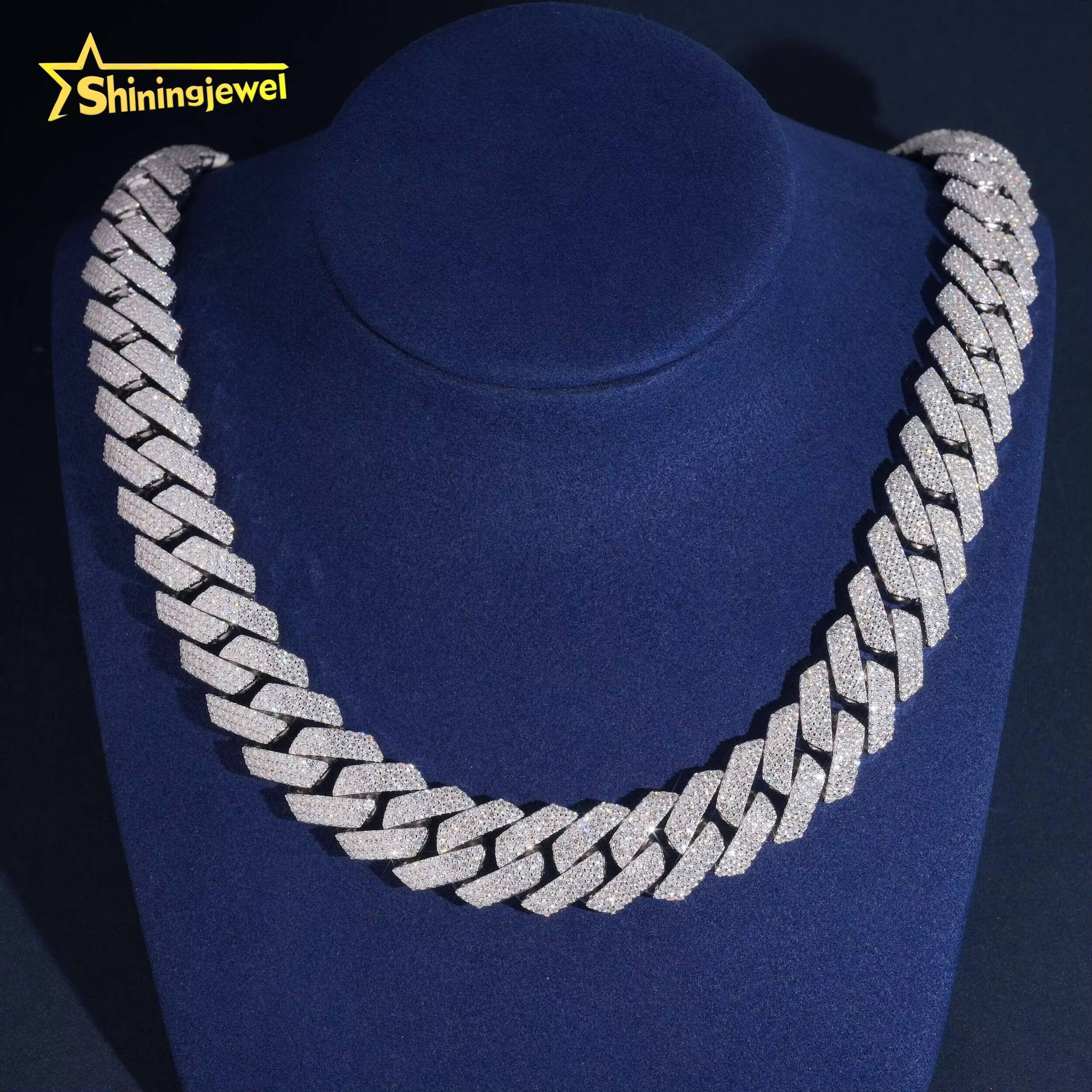 Thick Heavy Chunky 20mm Cuban Links 3 Row Top Quality Chunky Heavy Rapper Jewelry Iced Out Moissanite Diamond Cuban Chain