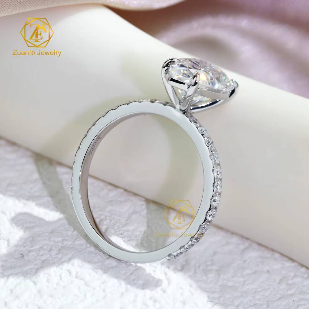 Fast Shipping 925 Silver 10K-18K Solid Gold Moissanite Rings 7x11mm Pear Wedding Engagement Fine Jewelry Moissanite Diamonds