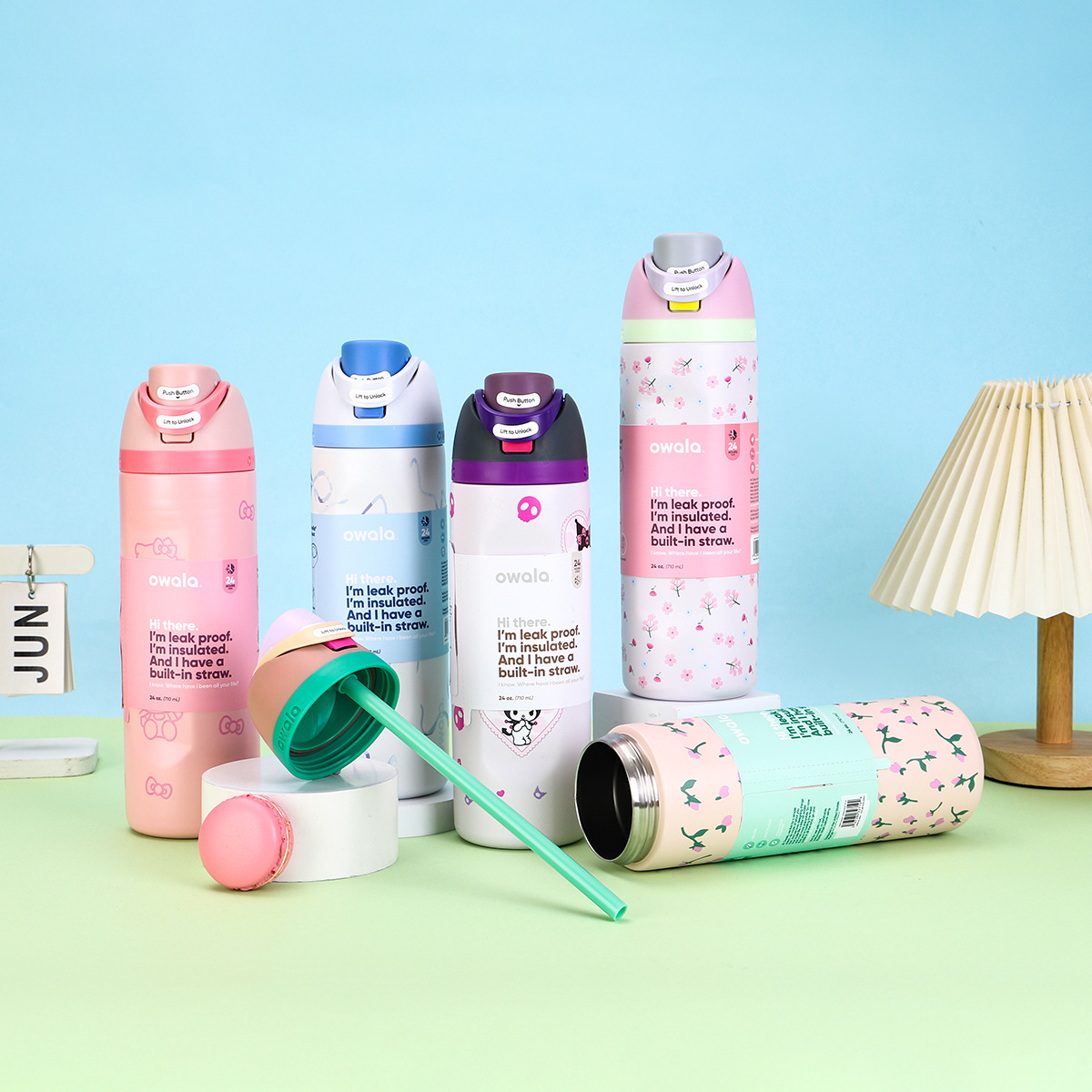 24oz Owala Cups Vacuum Insulated Cup Flasks Water Bottles Drinkware Thermos Cup Stainless Steel Tumbler Thermal Coffee Mug 24 Oz BPA Free for Hiking G