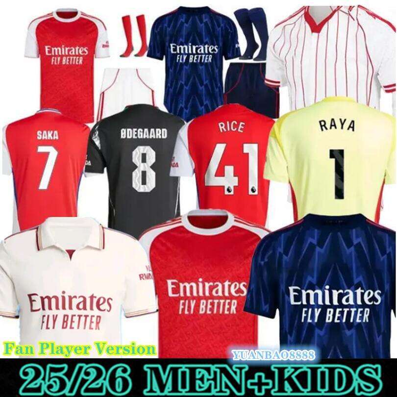 arsenalfootball kits 25 26 SAKA Jerseys G. JESUS ODEGAARD RICE HAVERTZ MARTINELLI Calafiori SALIBA TROSSARD Football Zubimendi Shirt 2025 Gyokeres raya 16-4XL