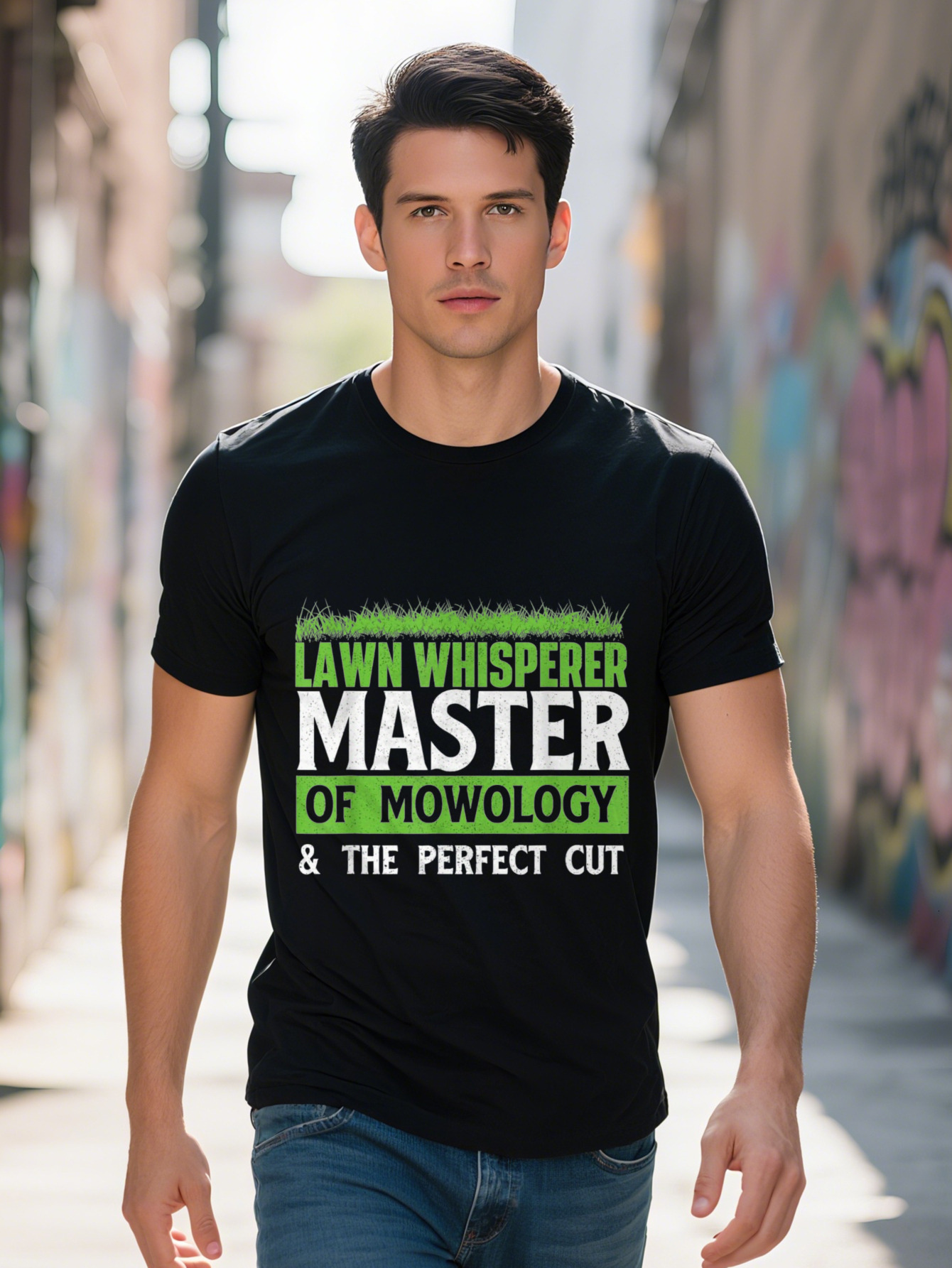 Men s Cotton Lawn Whisperer T Shirt g Soft Durable Gardener Groundskeeper Mowing Graphic Tee Casual Short