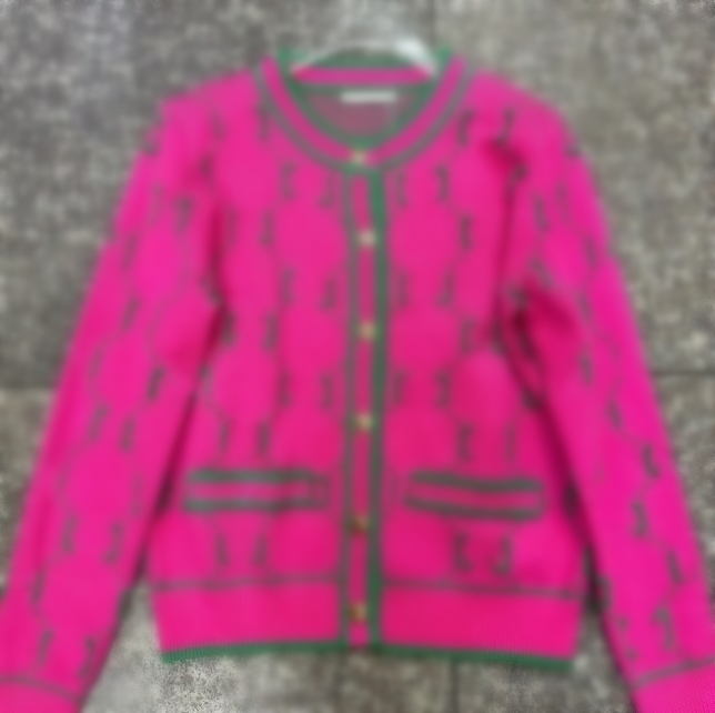 Women Sweaters Luxury Brand V Neck Knitted Cardigan Designer Sweater Pink Houndstooth Knit Long Sleeve Oversized Jumper tops women Coats